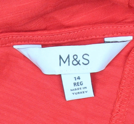 Marks & Spencer Women’s Red Size 14 Slip Dress Sleeveless Summer