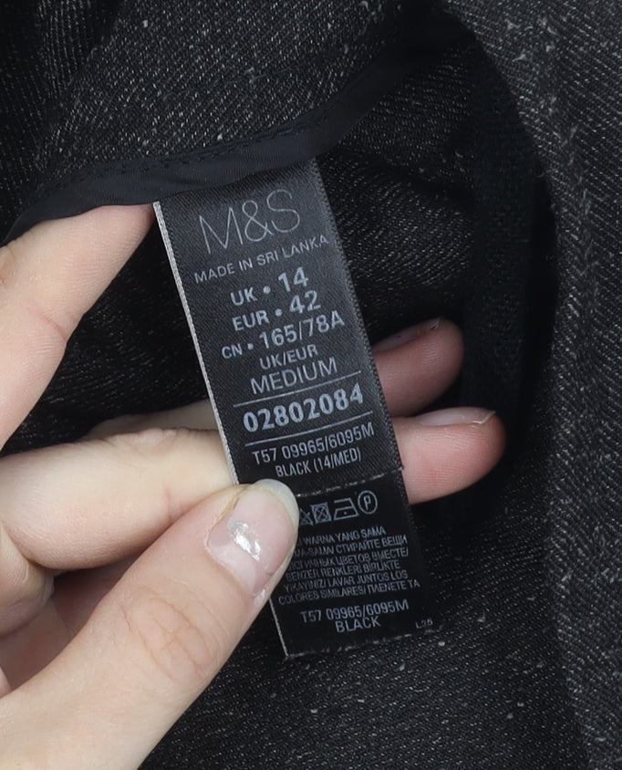 Marks & Spencer Men's Black Pleated Trousers M Regular Fit