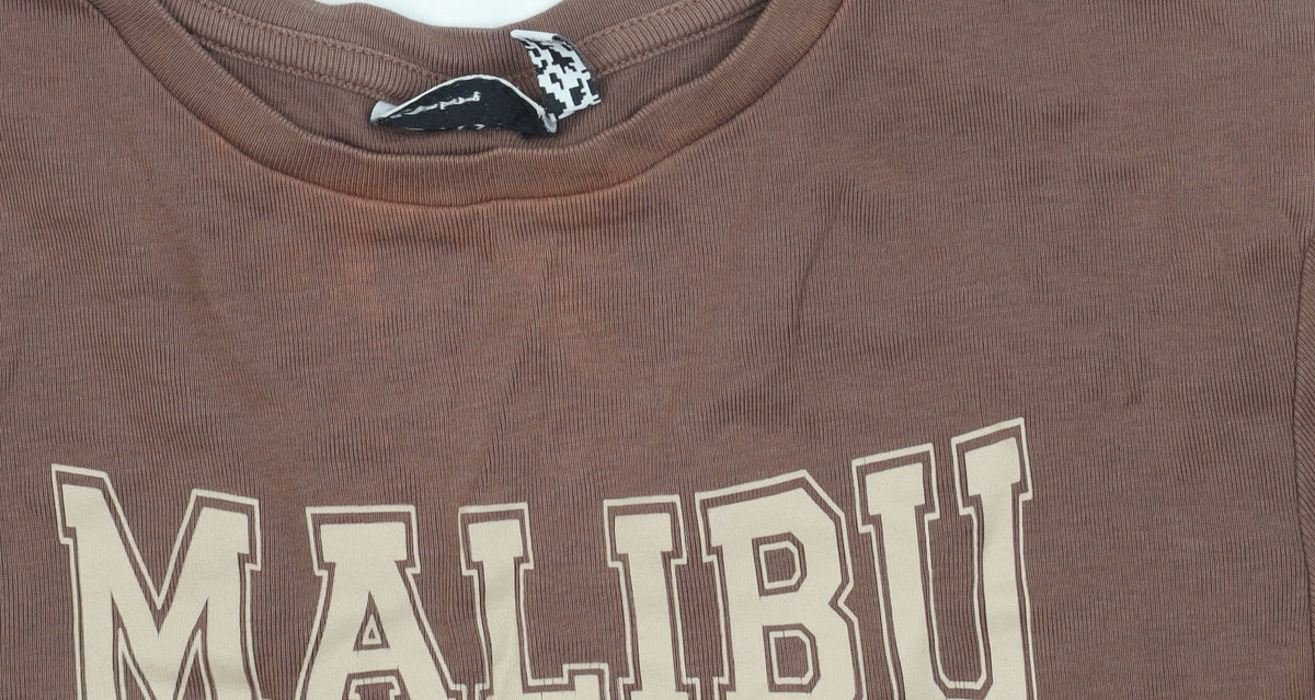Additional view of ASOS Women’s Brown Malibu Cropped T-Shirt UK 8 Short Sleeve