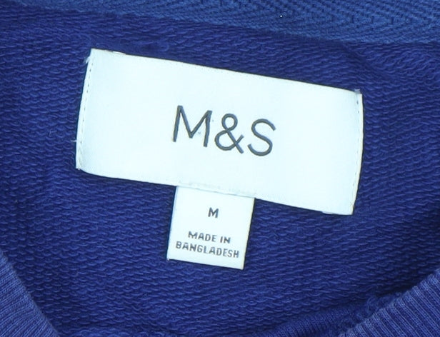 Marks & Spencer Men’s Blue Medium Crew Neck Cotton Sweatshirt