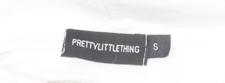 PRETTYLITTLETHING Women’s White Butterfly Hoodie Small Pullover