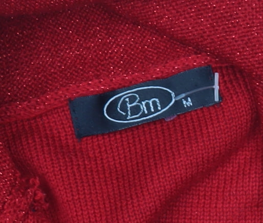 Bonmarché Women’s Red Wrap Cardigan Jumper Size M Acrylic Knit