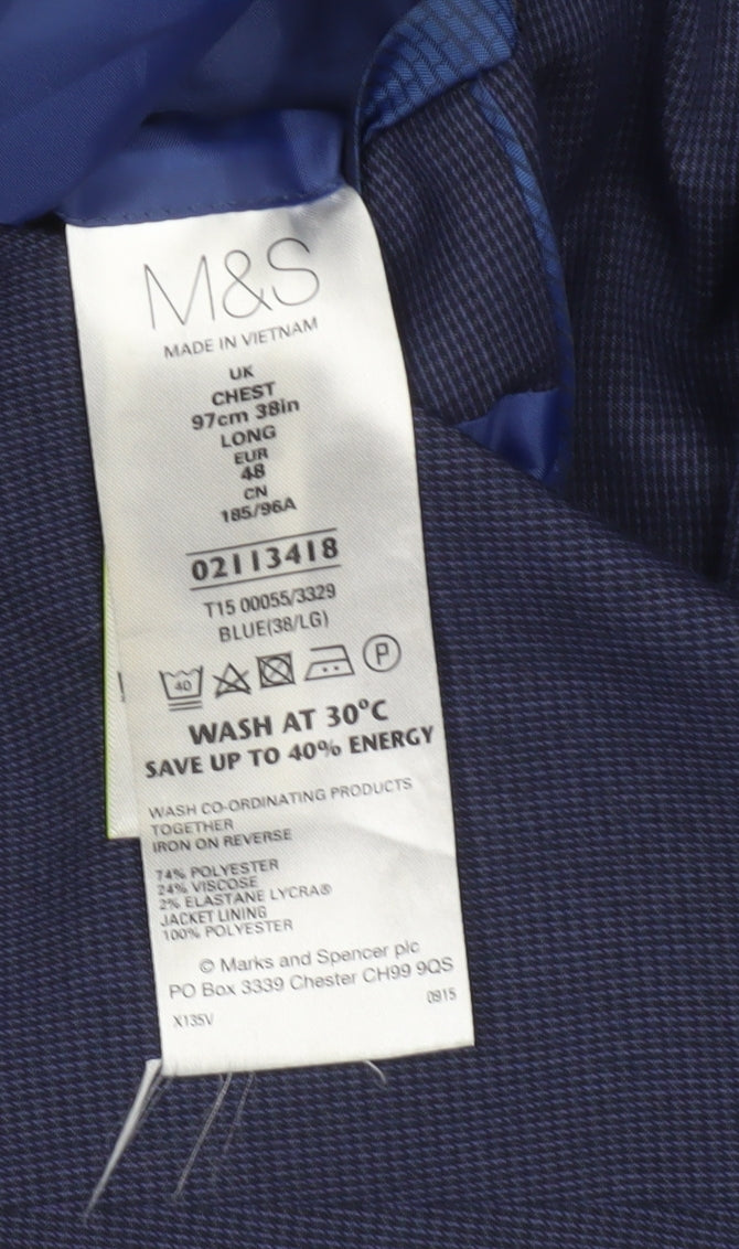 Marks & Spencer Men’s Blue 38L Suit Jacket Regular Fit