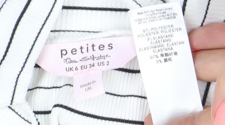 Marks & Spencer Petites Women’s White Striped Roll Neck Cropped Top Size 6