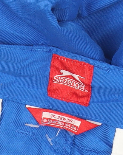 Slazenger Men's Blue 36W 31L Polyester Chino Trousers