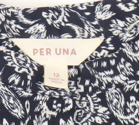 Marks & Spencer Women’s Blue Floral Tunic Blouse Size 12