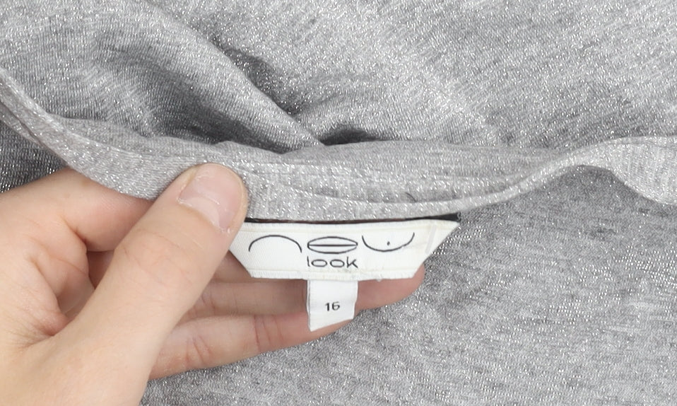 New Look Women’s Grey Long Sleeve Cardigan Size 16 Casual Workwear