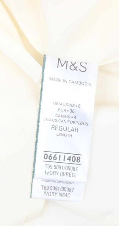 Marks & Spencer Women’s Ivory Size 8 Short Sleeve Shift Dress