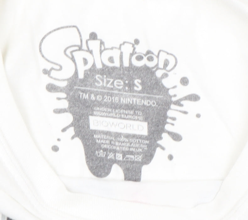 Bioworld Splatoon Men's White Graphic T-Shirt Size S Cotton