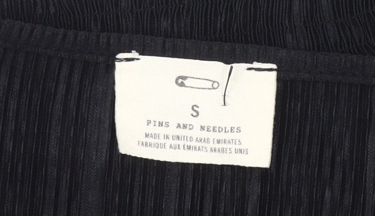 Pins & Needles Women’s Black Wrap Blouse Size S Long Sleeve