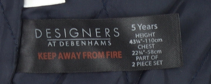 Debenhams Boys Black Wool Blend Duffle Coat 5 Years Hooded