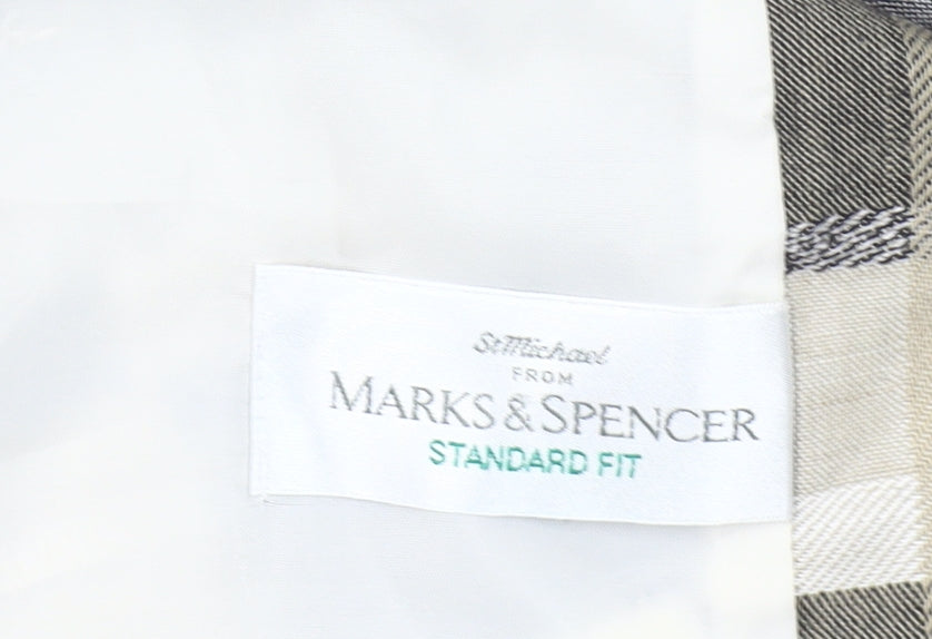 Marks & Spencer Women’s Grey Check Suit Jacket UK 12 Short Sleeve