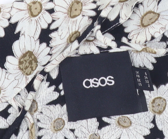 Additional view of ASOS Women’s Black Floral Camisole Tank Top, size UK 6, Spaghetti Strap Summer