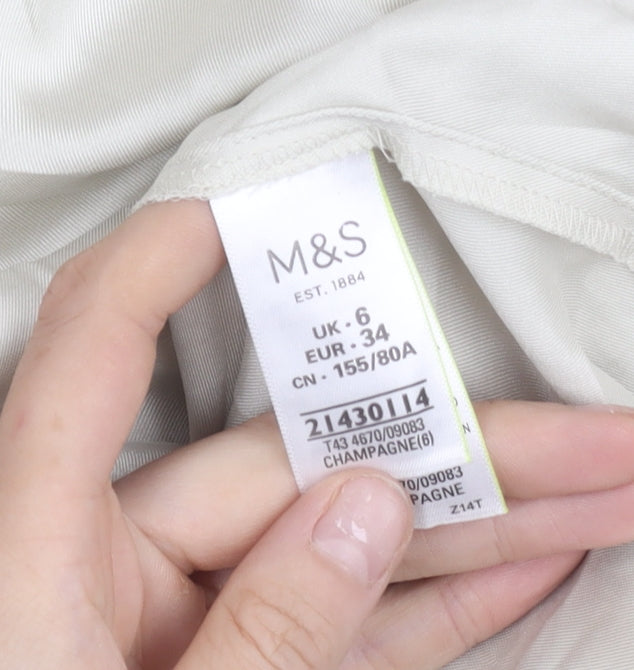 Marks & Spencer Womens Ivory Blouse Size 6 Halter Tunic Style