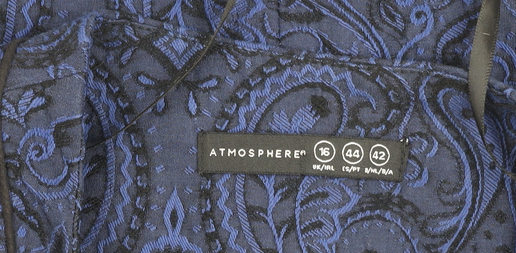 Atmosphere Women’s Blue Paisley Jacquard Suit Jacket Size 16