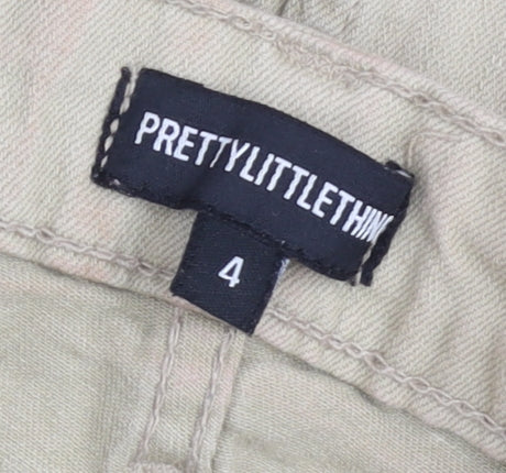 PRETTYLITTLETHING Women Beige Size 4 High Rise Short Skirt