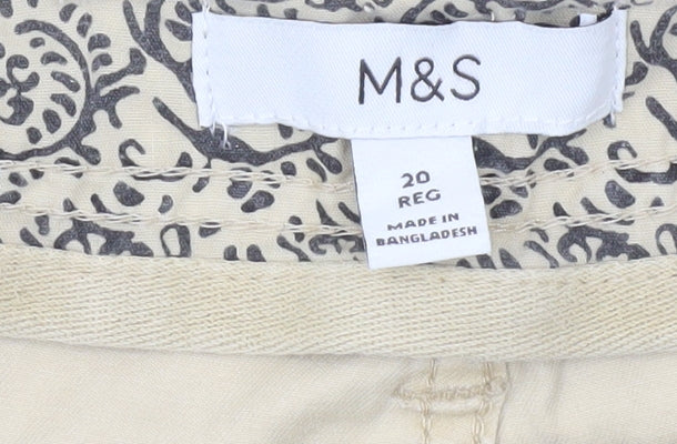 Marks & Spencer Womens Beige Cargo Trousers Size 20 Regular