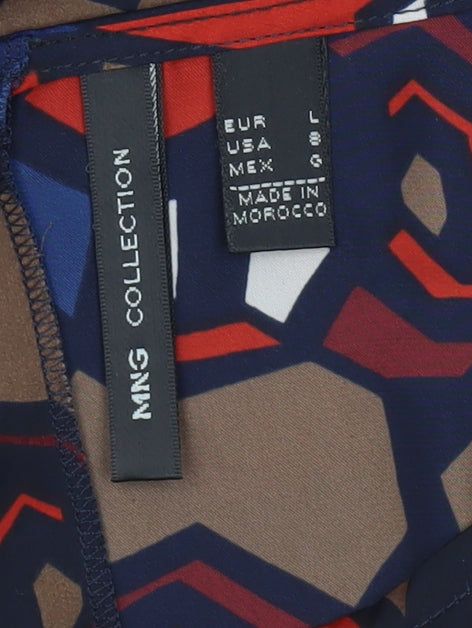 Mango Collection Women’s Multicoloured Geometric Shift Dress Size 12