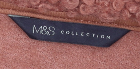 Marks & Spencer Women Pink Coatigan Size M Mid-Length Open Jacket