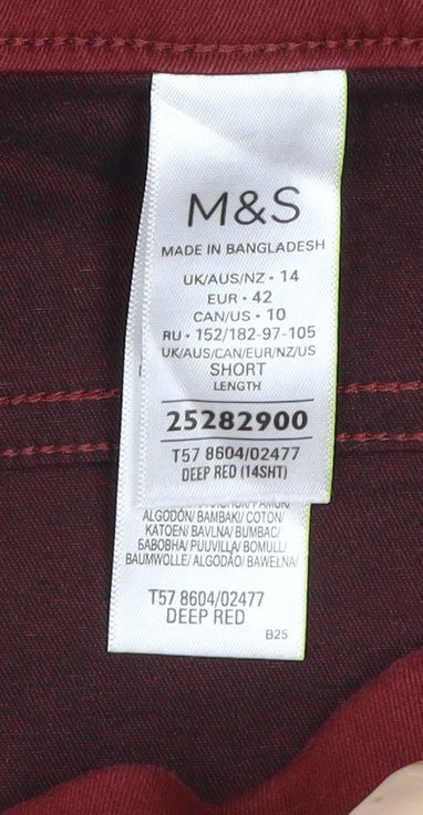 Marks & Spencer Women’s Red Size 14 Skinny Slim Jeans