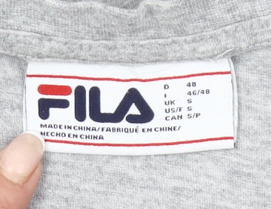 Fila Men's Grey Small Crew Neck Short Sleeve Cotton T-Shirt