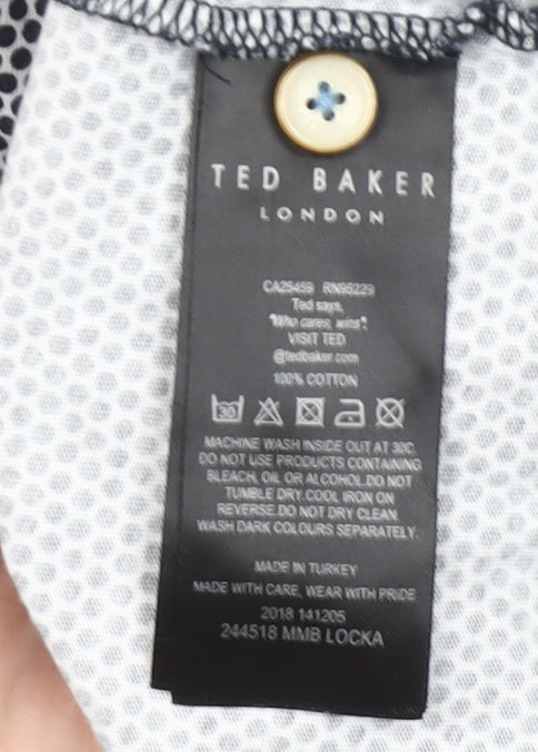 Ted Baker Men's Grey Polo Shirt Size S Short Sleeve Cotton