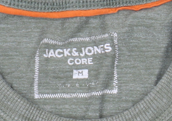 Jack & Jones Men's Green Graphic Logo T-Shirt Size M