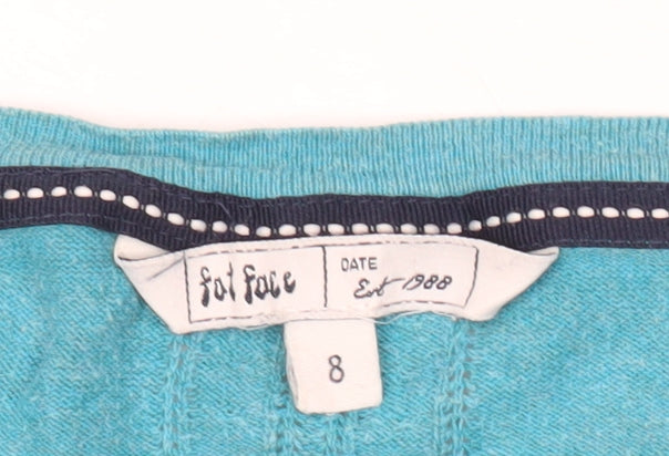 FatFace Women’s Blue Cotton Cardigan Size 8 V-Neck Long Sleeve