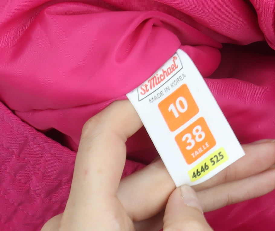Marks & Spencer Women’s Pink Parka Jacket Size 10 Hooded Lined