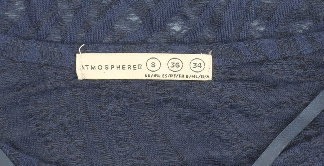 Additional view of Atmosphere women’s blue lace tunic blouse uk 8 3/4 sleeve