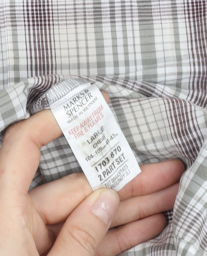 Marks & Spencer Womens Multicoloured Plaid Button-Up Shirt L
