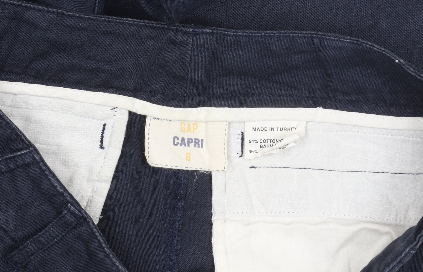 GAP Womens Blue Capri Trousers Size 8 Cotton Blend Casual