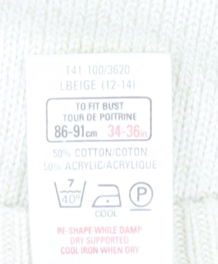 Marks & Spencer Women’s Beige Cardigan Size 12-14 Cotton Blend
