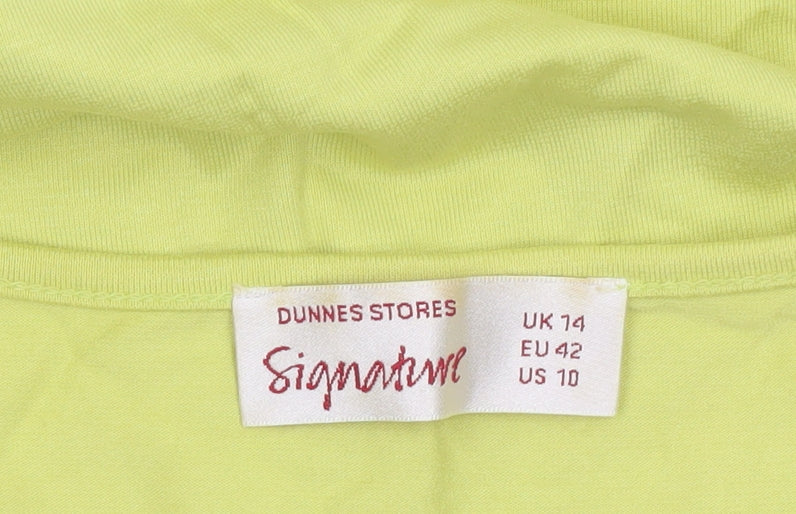 Dunnes Womens Green Beaded Scoop Neck T-Shirt UK 14