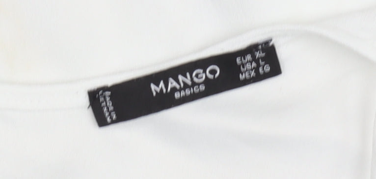 Mango Womens White L Camisole Tank Top Spaghetti Strap Summer