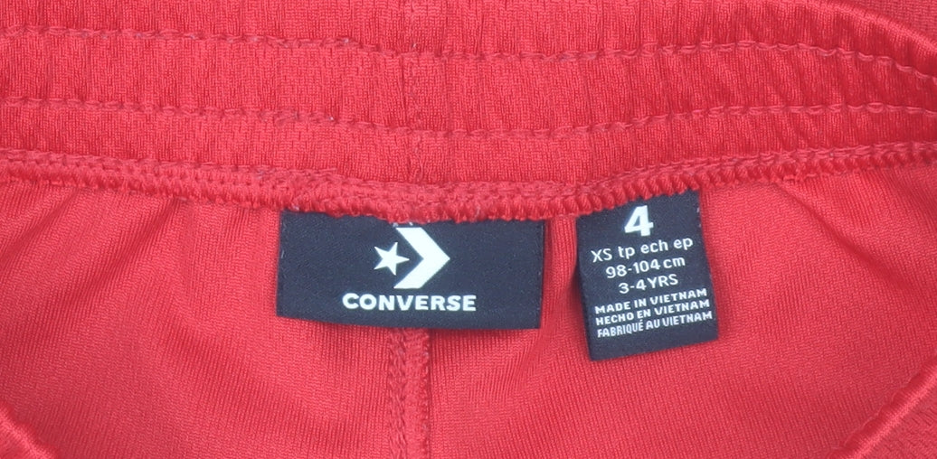 Converse Boys Red Athletic Mesh Activewear Shorts 3-4 Years