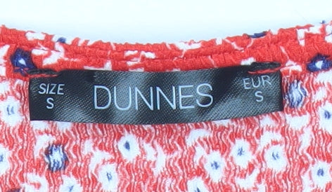 Dunnes Women’s Red Floral A-Line Short Sleeve Dress Size S