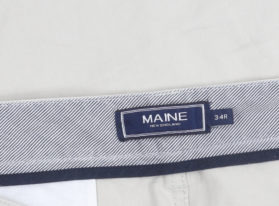 Maine New England Men's Beige Cotton Chino Trousers 34R