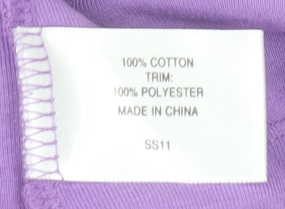 Country Casuals Women’s Purple Beaded 3/4 Sleeve Cotton Blouse XL
