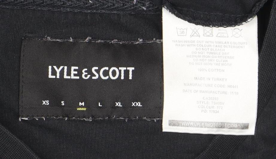 Lyle & Scott Men's Black Cotton Crew Neck Short Sleeve T-Shirt Size M