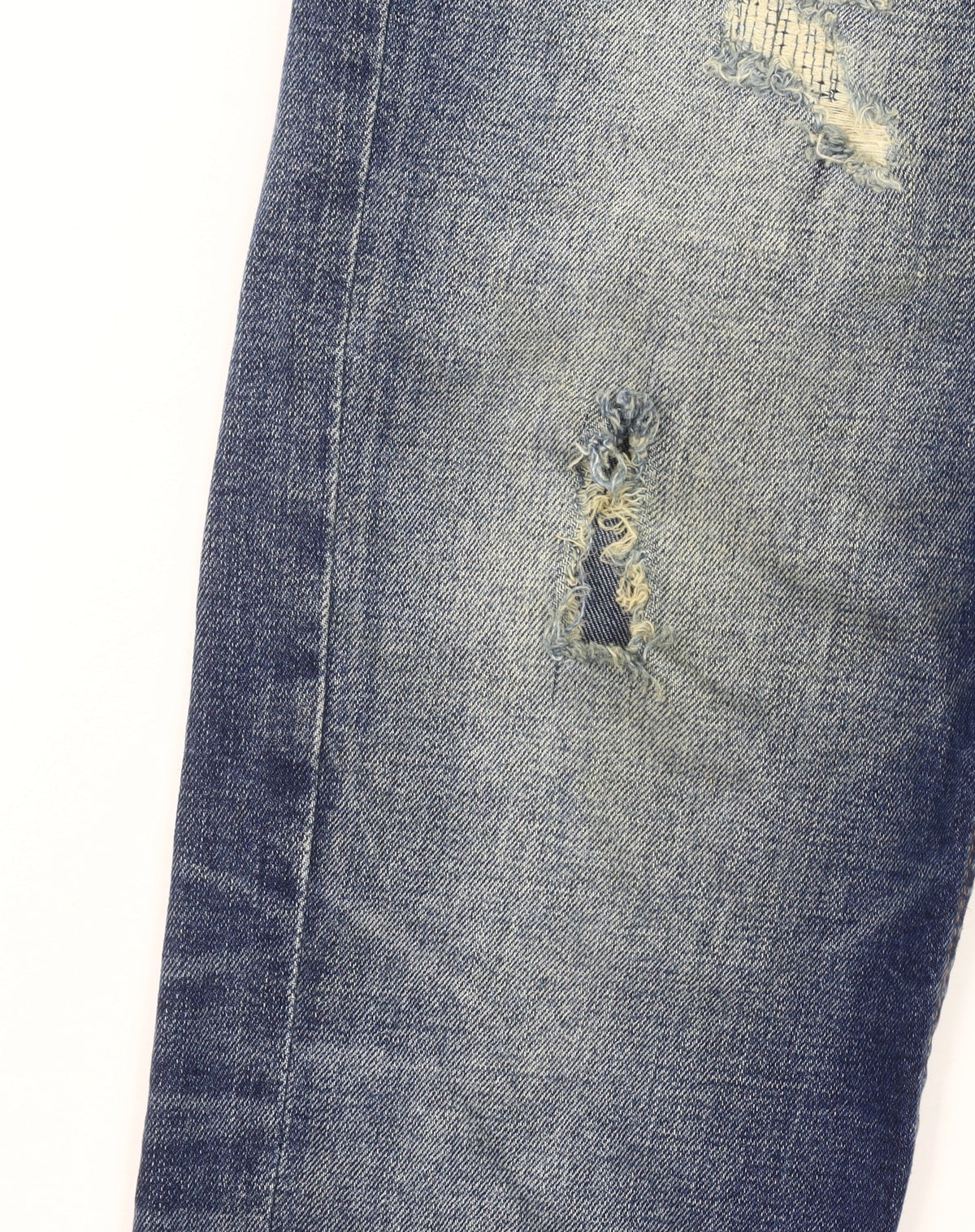 Denim Co. Men's Blue Slim Fit Distressed Skinny Jeans 30x32