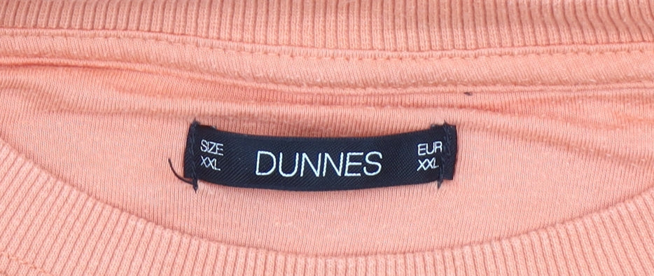 Brand and care label for Dunnes Women Orange XXL Sweatshirt Crew Neck Long Sleeve Casual Top