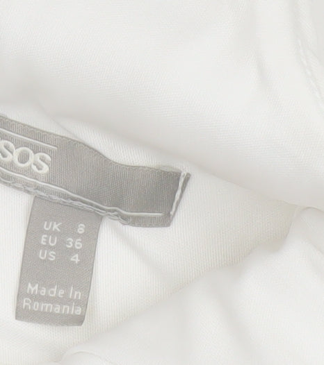 Additional view of ASOS Women’s White Fit & Flare Sleeveless Short Dress UK 8