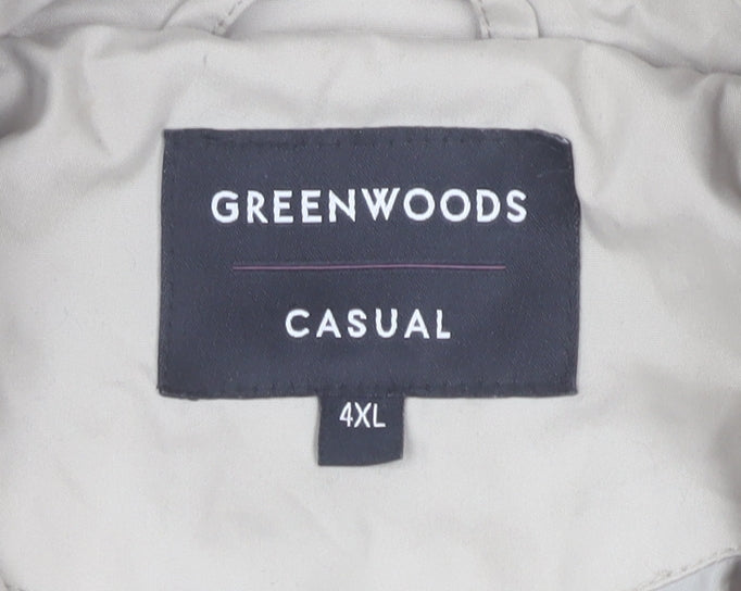 Greenwoods Men's Beige 4XL Basic Casual Jacket with Zip and Pockets