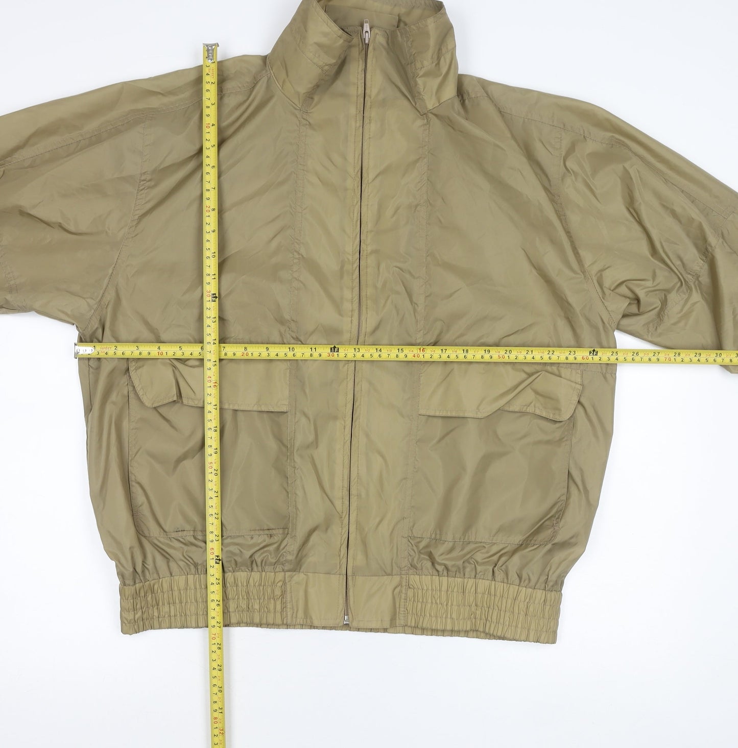 Haband Men's Beige XL Windbreaker Nylon Full Zip Jacket