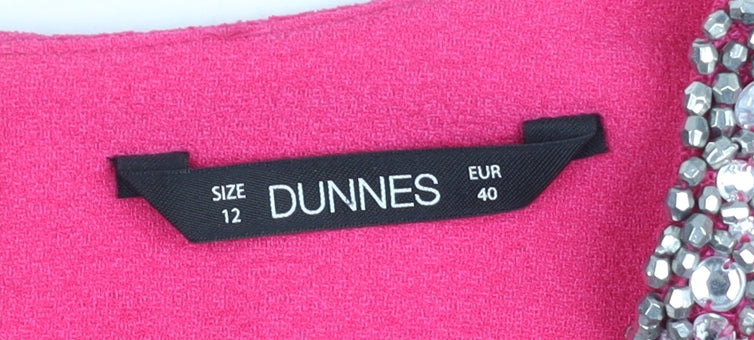 Dunnes Women’s Pink Beaded Neck Sleeveless Blouse Size 12