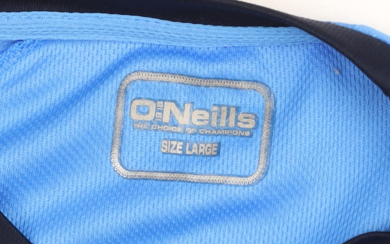 O'Neill Men's Blue GAA Coach Sports T-Shirt Size L Polyester Quick Dry