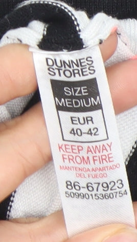 Dunnes Women’s White Striped Knit Short Sleeve Top Size 12