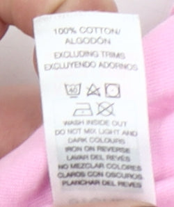 Dunnes Womens Pink Short Sleeve Cotton Crew Neck T-Shirt Size M