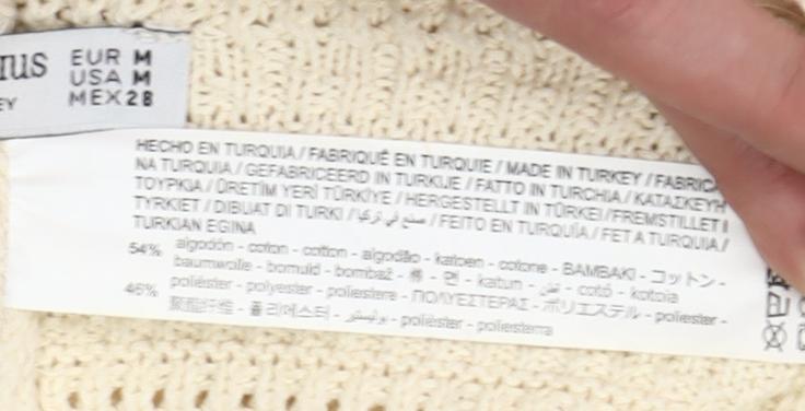 Stradivarius Women Beige Knit Cropped Tank Top Size 12